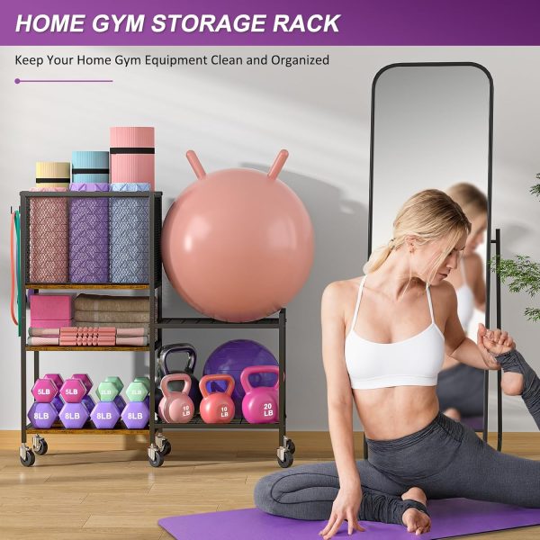 5 Tier Dumbbell Rack, Yoga Mat Storage Rack, Home Gym Storage Rack, Workout - Image 3