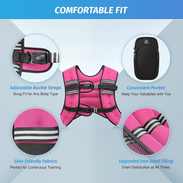 ZELUS Weighted Vest, 6lb/8lb/12lb/16lb/20lb/25lb/30lb Weight Vest with - Image 2
