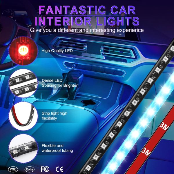 LivTee Smart RGB LED Interior Lights, 2 Lines Design with USB Port, App - Image 7