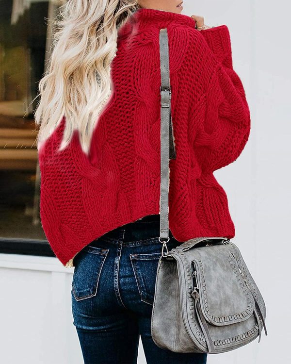 Fashionme Chic Ballon Sleeve Winter Turtleneck Chunky Sweater Slouchy - Image 4