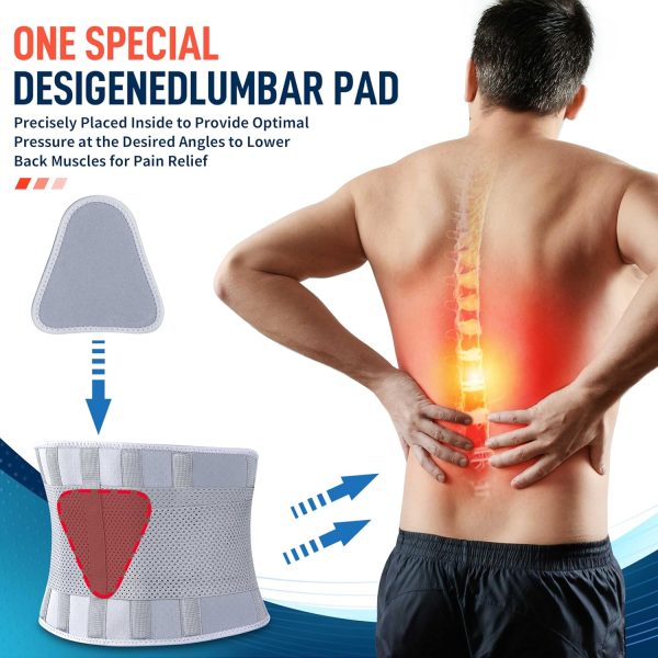 FEATOL Back Brace for Lower Back Pain, Breathable Back Support Belt for - Image 2