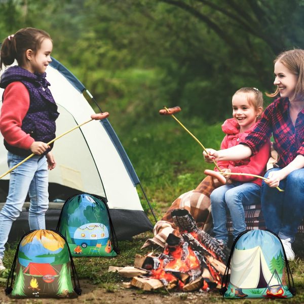 Woanger 15 Pieces Camping Party Favors Camping Adventure Drawstring Bags - Image 2