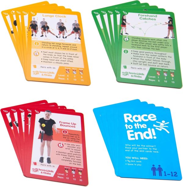 Shuffle Up Tennis Card Games - 70+ Fun & Active Skills Cards for Kids, - Image 8