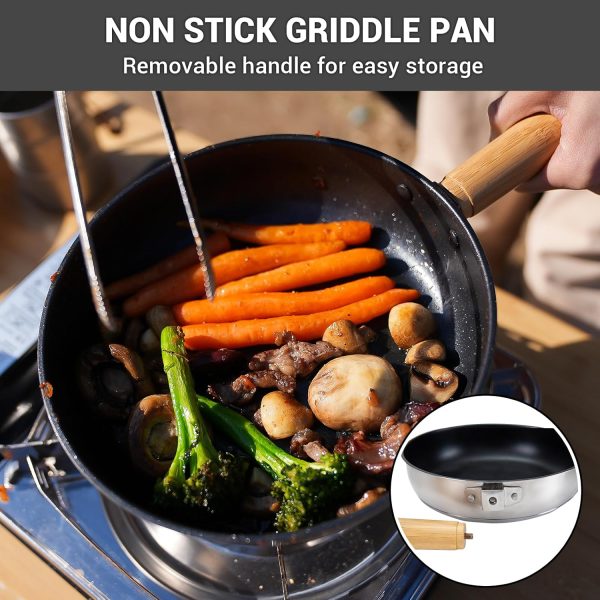 KingCamp Camping Cookware Set 304 Stainless Steel Campfire Cooking Pots Pan - Image 5