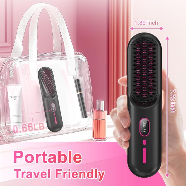 Mini Portable Cordless Hair Straightener Brush for Travel, Negative Ion Hot - Image 7