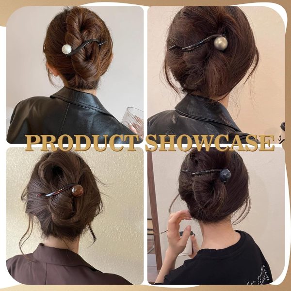 4 Pieces Pearl Banana Clip,Elegant Hair Clips for Women,Vintage Hair - Image 7