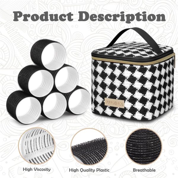Hair Roller Set, 18 pcs Heatless Self Grip Rollers With Clips and Comb, - Image 2