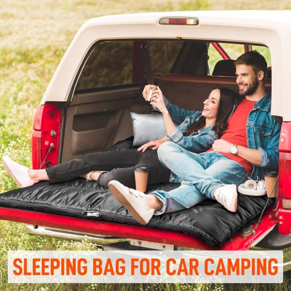 MEREZA Double Sleeping Bag for Adults Mens with Pillow, XL Queen Size Two - Image 4