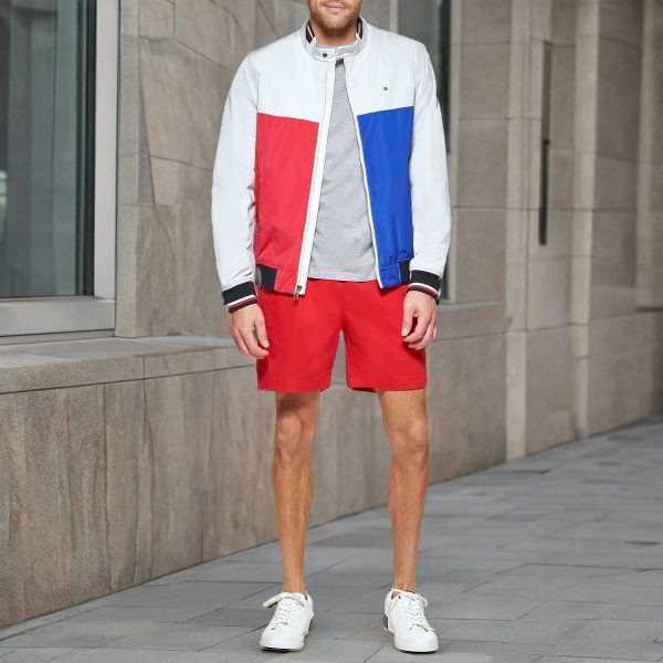 Tommy Hilfiger Mens Lightweight Varsity Rib Knit Bomber Jacket - Image 6