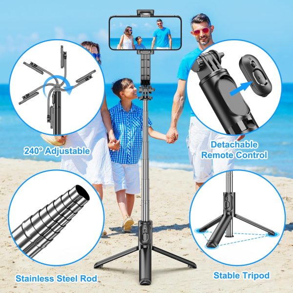 SelfieShow Selfie Stick, Extendable Selfie Stick Tripod with Wireless - Image 2