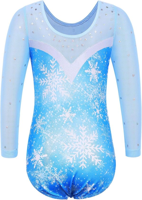 BAOHULU Gymnastics Leotard for Girls with Shorts Set 3/4 Sleeve Kids Shiny - Image 3