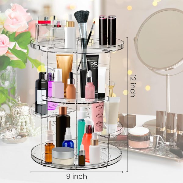 GGGI Solution - 360 Rotating Makeup Organizer Clear Acrylic Skincare and - Image 6