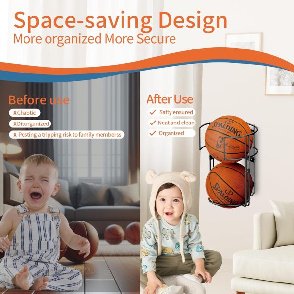 Vertical Ball Rack,Durable Standing Ball Holder Wall Mount, Ball Rack For - Image 2