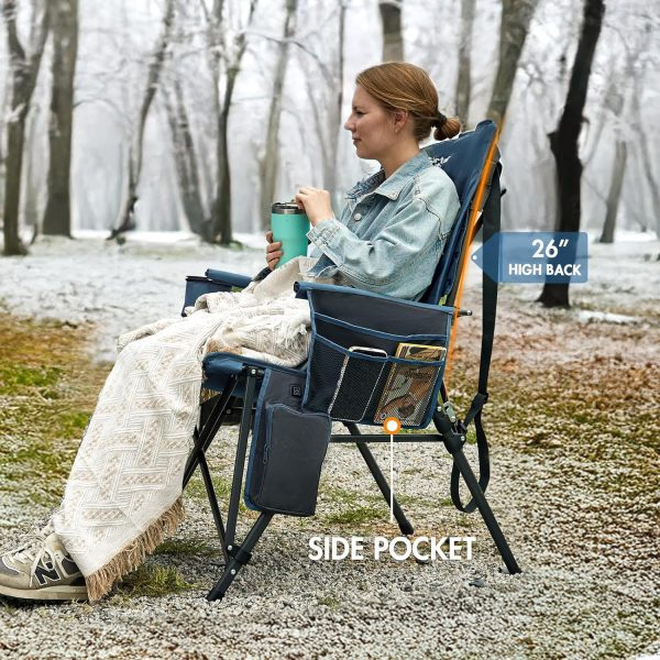 PORTAL Heated Camping Chairs for Adults Outdoor Sports Oversized Folding - Image 2