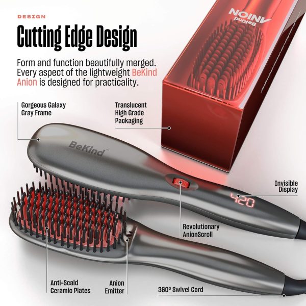 BeKind Anion 30-in-1 Hair Straightener Brush, Built in Upgraded Anion - Image 4