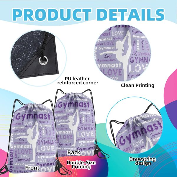 Gymnastics Drawstring Backpack Love Gymnastics Drawstring Bag Gymnastics - Image 2