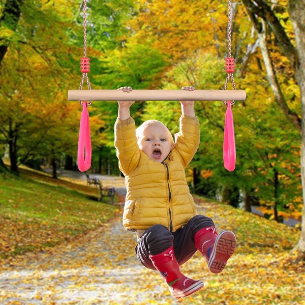 PELLOR Trapeze Bar Gym Rings -Trapeze Swing Bar for Playground Accessories - Image 2