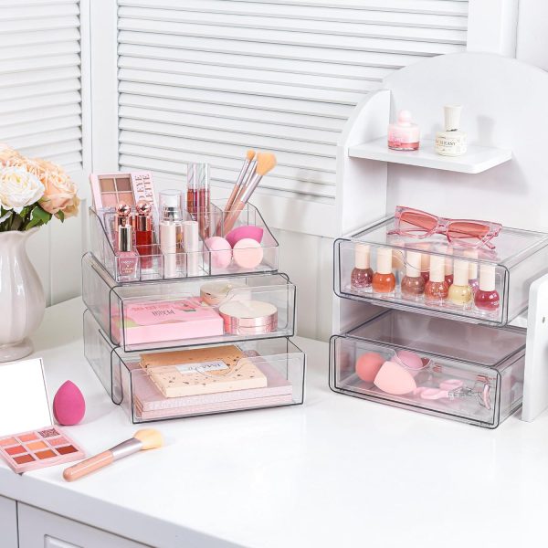Vtopmart 3 Tier Clear Makeup Organizer with Drawer, Cosmetic Storage for - Image 6