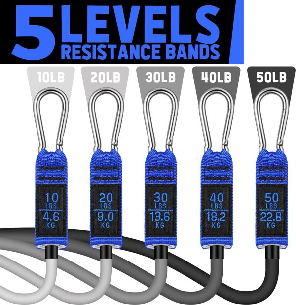 WALITO Resistance Bands Set - Exercise Bands with Handles, Door Anchor, - Image 2