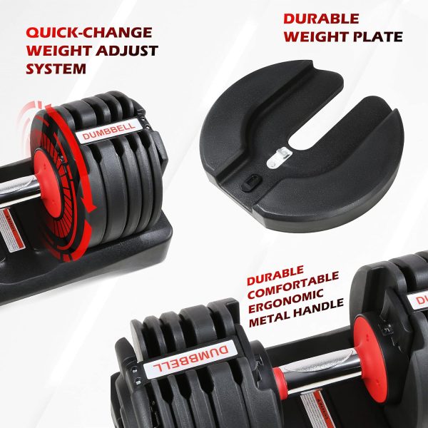 All in One Adjustable Dumbbells, Tahoe Trails Dumbbell Set from 5.5-55 lbs, - Image 6