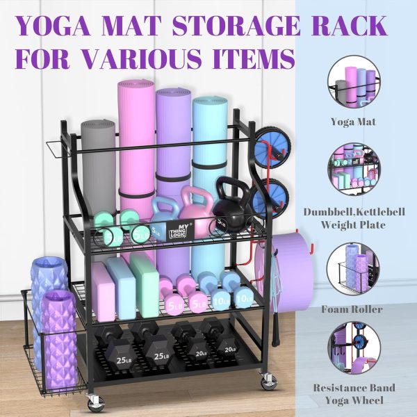 Mythinglogic Yoga Mat Storage Racks,Home Gym Storage Rack for Dumbbells - Image 2