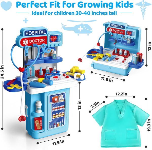 Honeystar Doctor Kit for Kids, Pretend Mobile Medical Station, 34 - Image 7