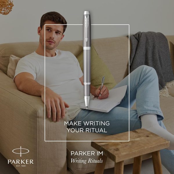 Parker IM Writing Rituals Rollerball Pen Grey Finish with Gradient Chrome - Image 3