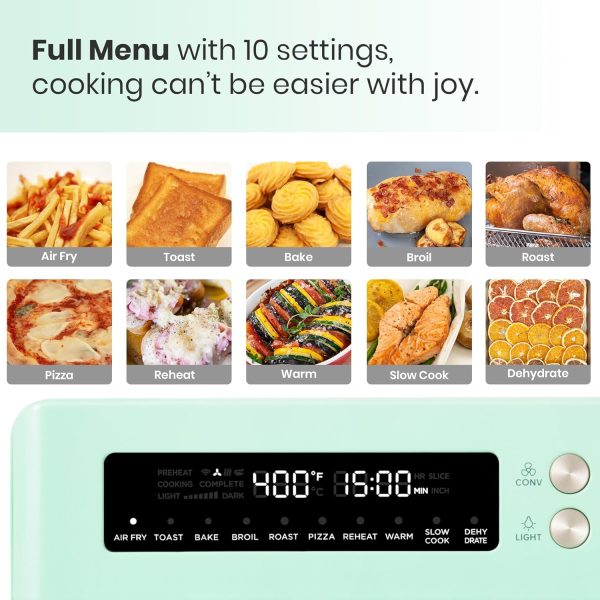 Retro Style Infrared Heating Air Fryer Toaster Oven, Extra Large Countertop - Image 2