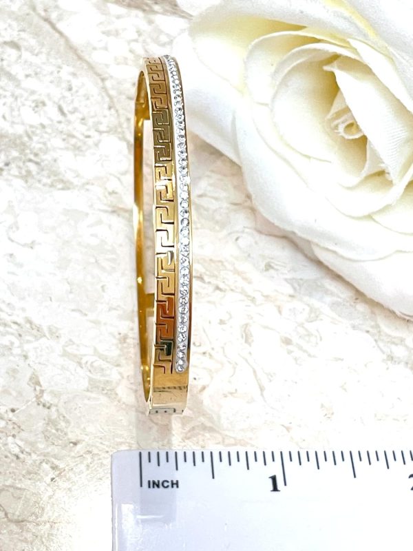 Designer Pure Gold Vermeil HANDMADE Greek Key Bracelet Infinity Greek - Image 6