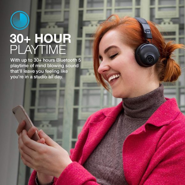 JLab Studio Wireless On-Ear Headphones, Black, 30+ Hour Bluetooth 5 - Image 6