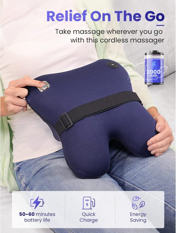 BOB AND BRAD Back Massager with Heat, Cordless Shiatsu Massagers for Neck - Image 2