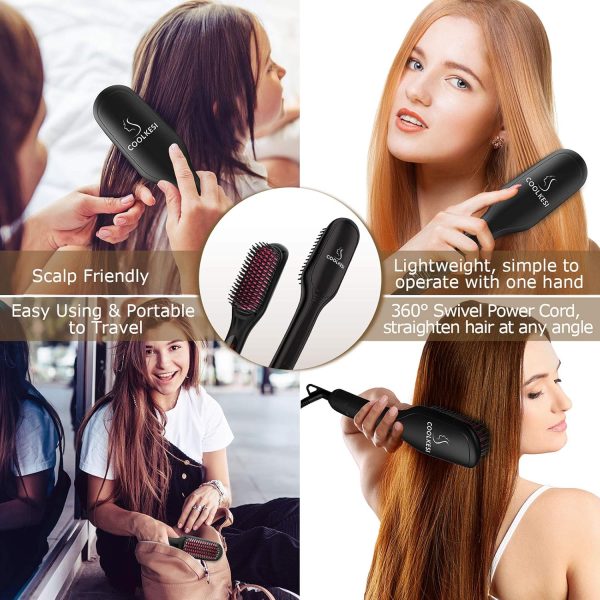 Ionic Hair Straightener Brush by COOLKESI, 30s Fast MCH Ceramic Heating - Image 7