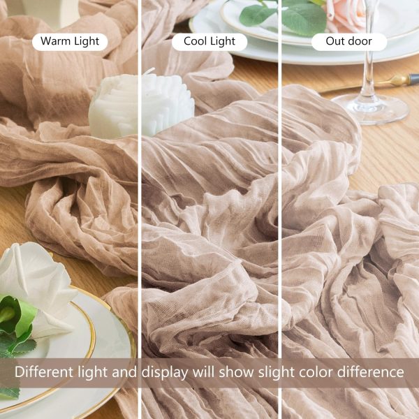 Wokceer Cheesecloth Table Runner 12Pack 10FT Nude Pink Christmas Gauze - Image 8