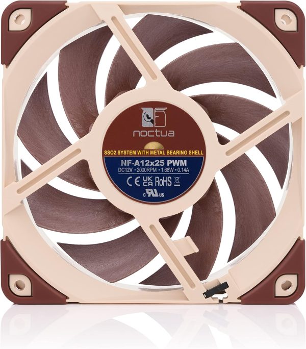Noctua NF-A12x25 PWM, Premium Quiet Fan, 4-Pin (120mm, Brown) - Image 3