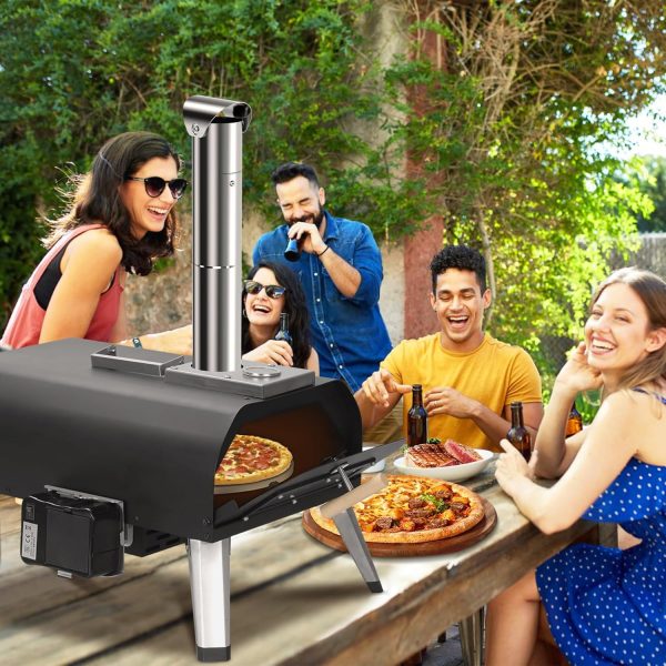 Sounday Pellet Pizza Oven Outdoor, 12" Outdoor Pizza Oven with 360°Auto - Image 8