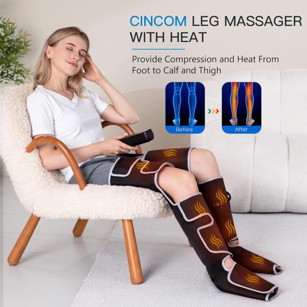 CINCOM Leg Massager with Heat, Air Compression Leg Massager for - Image 2