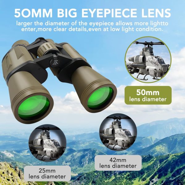 20x50 Binoculars for Adults High Powered, Military Compact HD Waterproof - Image 2
