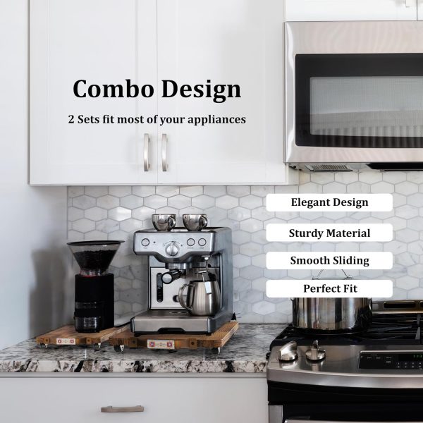 Appliance Sliders, 2 Sets Sliding Trays for Coffee Maker, Appliance Sliders - Image 2