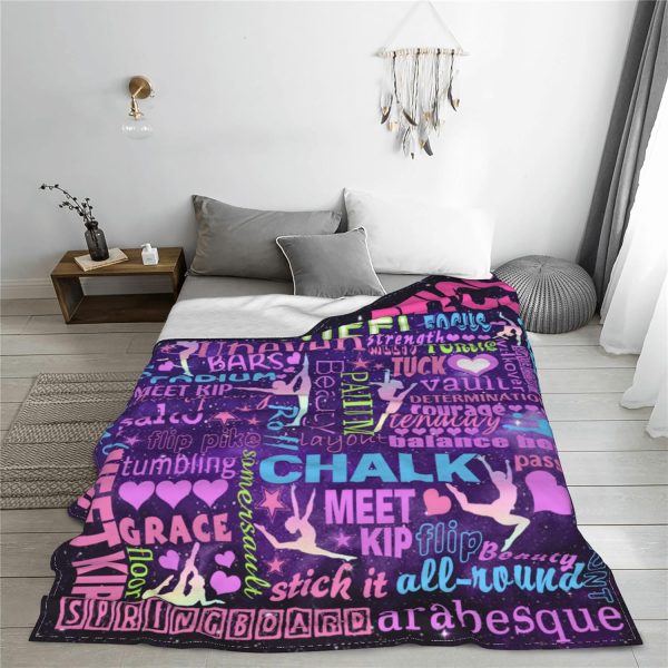 Gymnastics Blanket, Gymnast Gifts for Girls Gymnastics Lovers Teens Women - Image 3