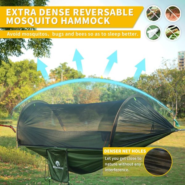 Camping Hammock with Mosquito Net and Rain Fly Cover Portable Lightweight - Image 2