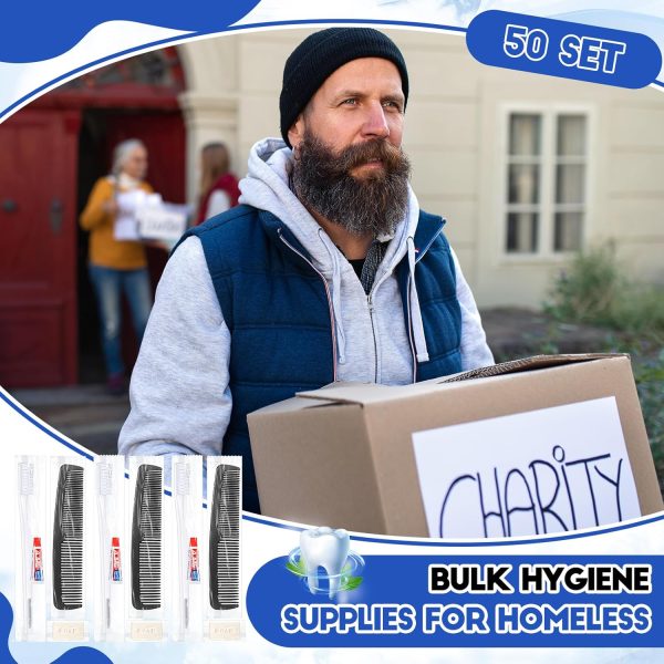 Baderke 50 Sets Toiletry Kit Bulk Basic Toiletry Kits Homeless Care Package - Image 6