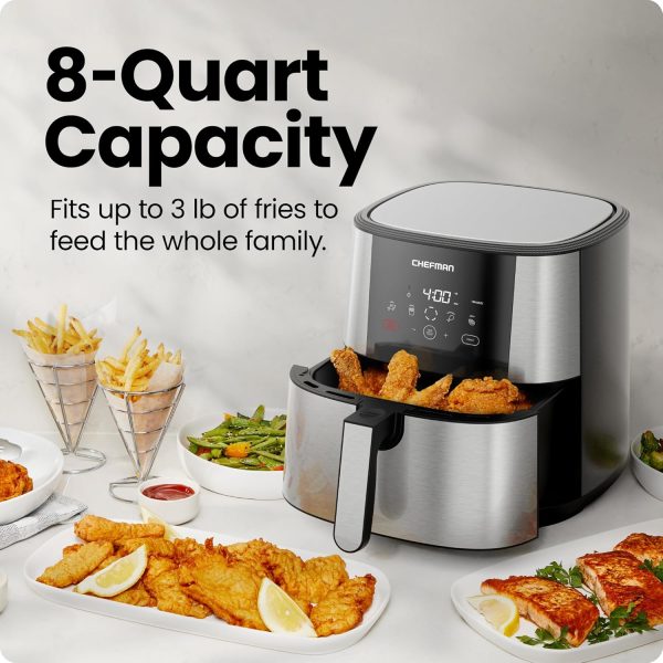 Chefman TurboFry® Touch Air Fryer, XL 8-Qt Family Size, One-Touch Digital - Image 3