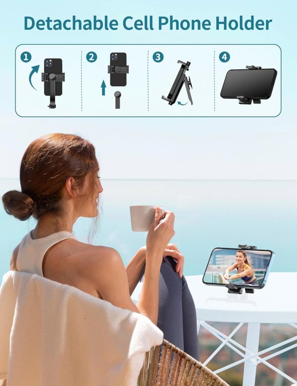 Selfie Stick, 41'' Extendable Phone Tripod Stand with Phone Holder & - Image 6