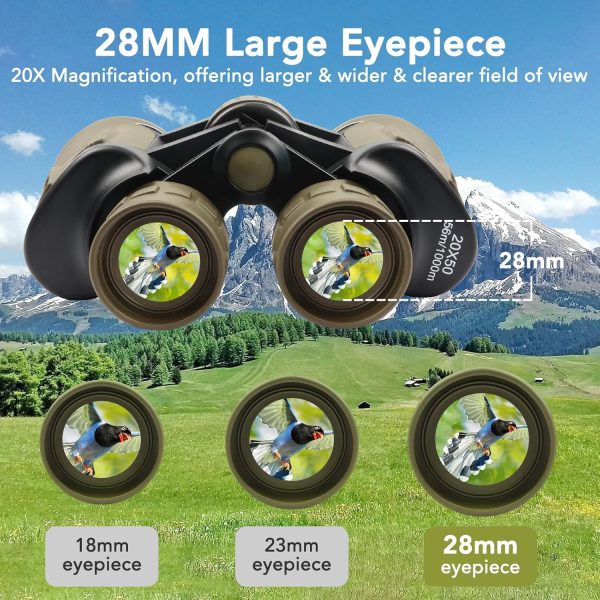 20x50 Binoculars for Adults High Powered, Military Compact HD Waterproof - Image 3