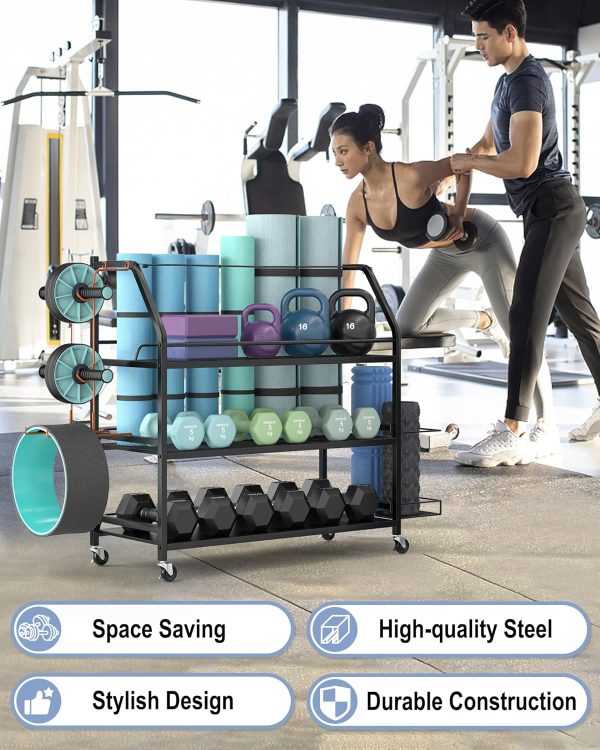 Yoga Mat Storage Rack, Home Gym Workout Accessories Organizer, Sporting - Image 3