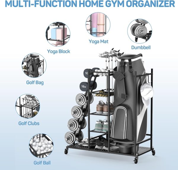 PLKOW Weight Rack for Dumbbells, Home Gym Storage for Dumbbells Yoga Mat - Image 4