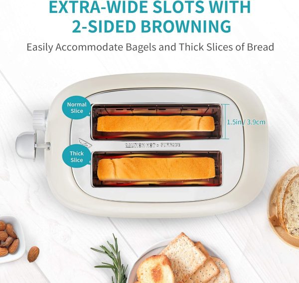 Ultrean Toaster 2 Slice with Extra-Wide Slot, Stainless Steel Toaster with - Image 2