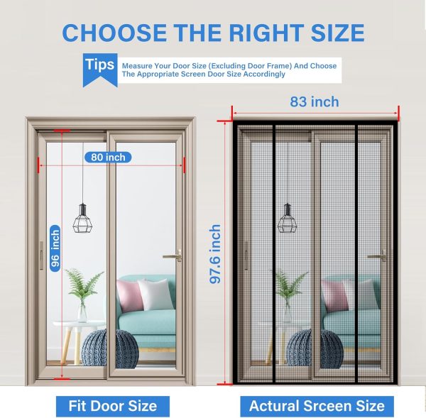 Magnetic Screen Door Upgraded PET Mesh Stronger Than Fiberglass and - Image 2