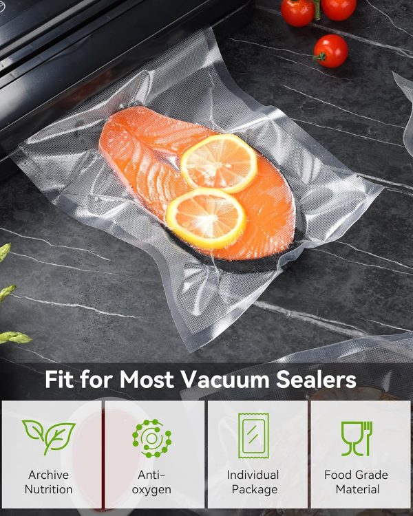 600 Vacuum Sealer Bags for Food, 8 x 12 Inch Precut, BPA Free Quart Bags, - Image 7