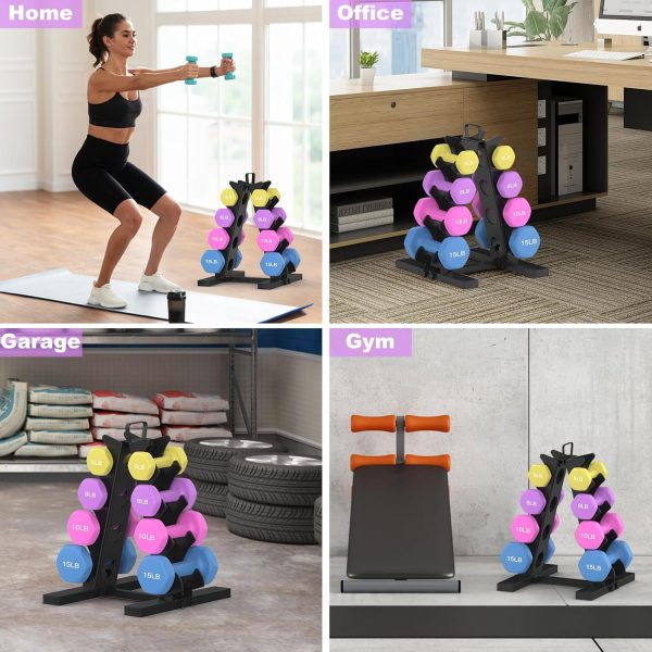TomCare 4 Tier Dumbbell Rack Stand Only, Weight Rack for Dumbbell Set (1-15 - Image 6